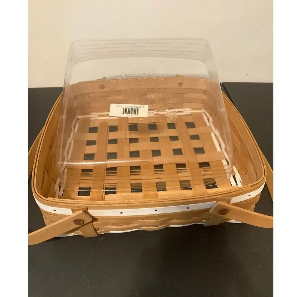 Longaberger 2010 Gourmet Basket with Butcher Block Lid and Protector WoodCrafts